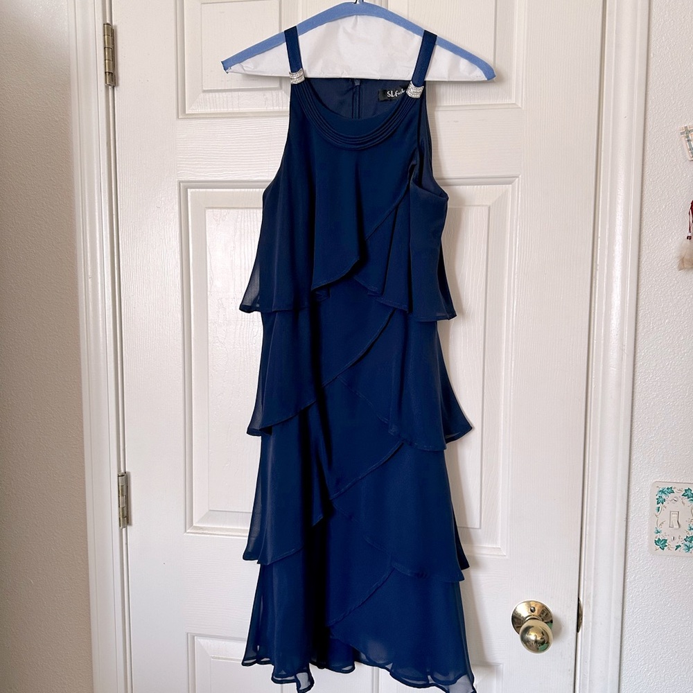 Beautiful Blue Tiered Party Dress